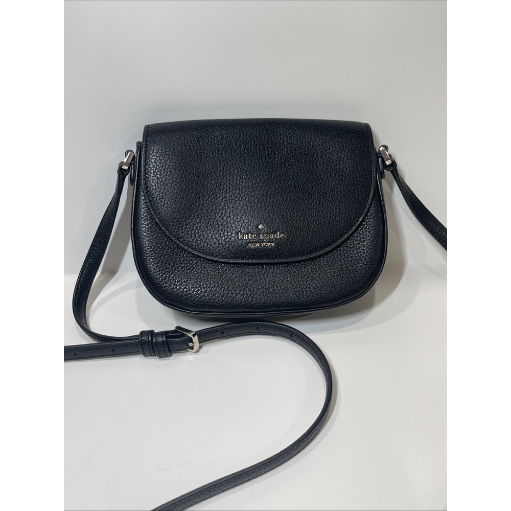Kate Spade NY Leila Mini Flap Crossbody Black Leather WLR00396